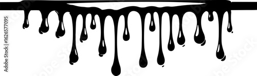 Vector art of black ink dripping isolated on white background