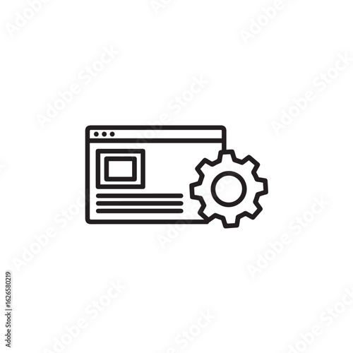 Vector art of web page settings and configuration icon isolated on white background