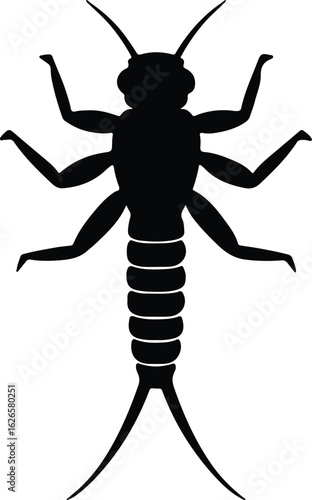 Silhouette mayfly insect detailed graphic design vector Illustrator