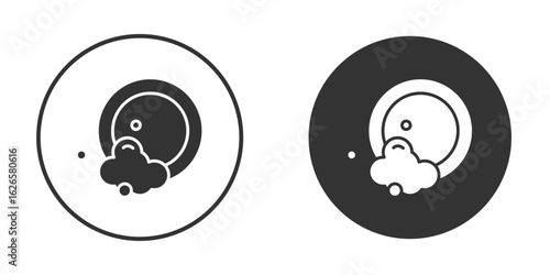 Washing dishes icon logo design illustration template. Solid Style