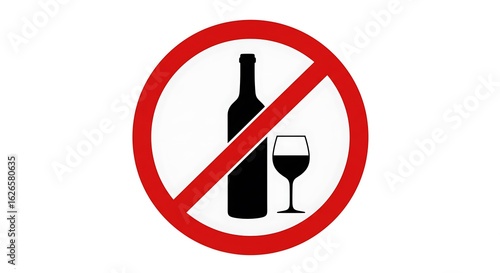 No alcohol sign isolated on transparent background