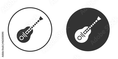 Ukulele icon logo design illustration template. Solid Style