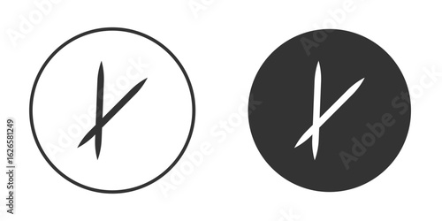 Toothpick icon logo design illustration template. Solid Style