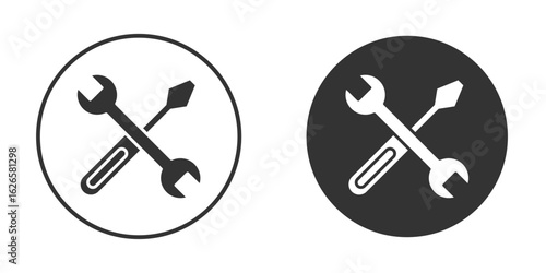 Tools icon logo design illustration template. Solid Style