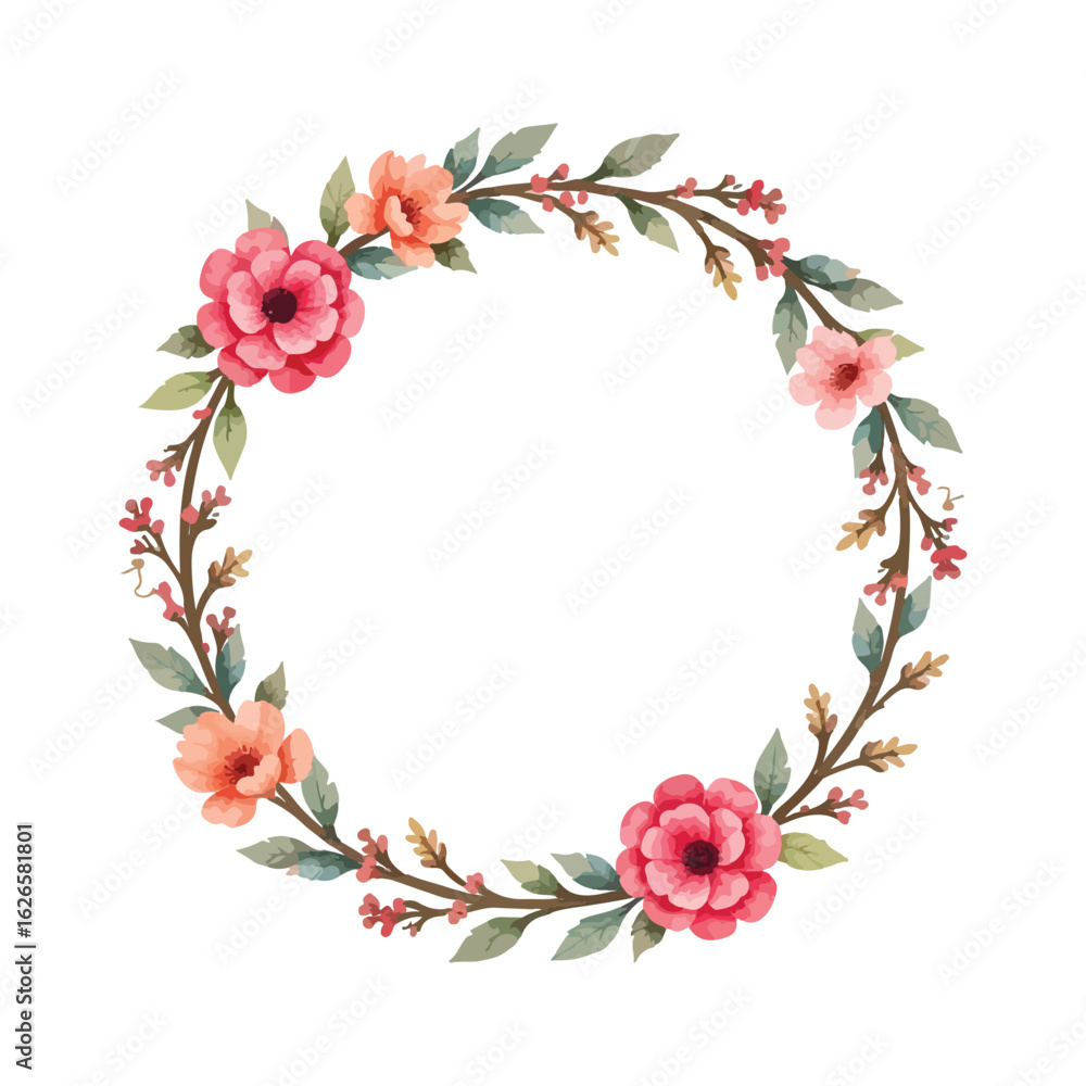 Fototapeta premium wreath of red flowers