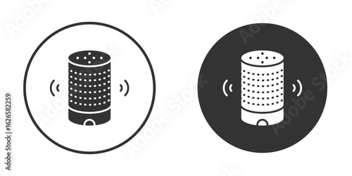 Smart speaker icon logo design illustration template. Solid Style