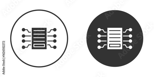 Smart contract icon logo design illustration template. Solid Style