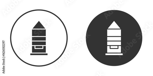 Silo icon logo design illustration template. Solid Style