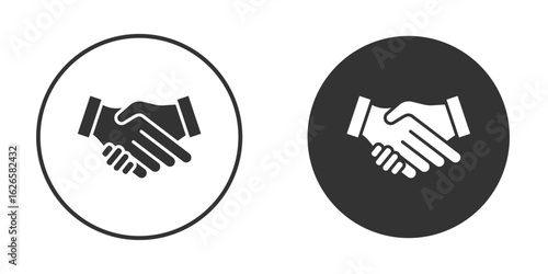Shake hands icon logo design illustration template. Solid Style