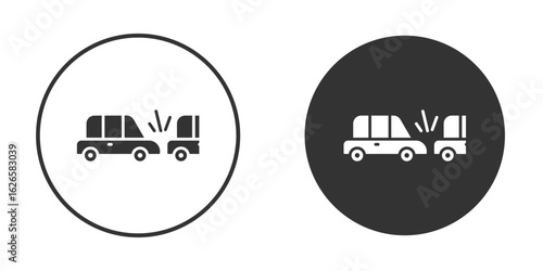 Rear end collision icon logo design illustration template. Solid Style