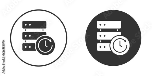 Real time data icon logo design illustration template. Solid Style