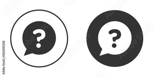 Question icon logo design illustration template. Solid Style