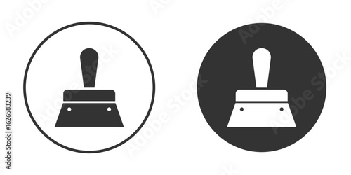Putty knife icon logo design illustration template. Solid Style