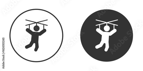 Puppet icon logo design illustration template. Solid Style