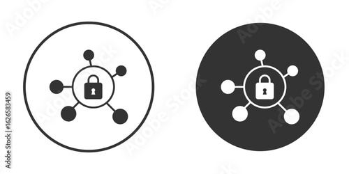 Private network icon logo design illustration template. Solid Style