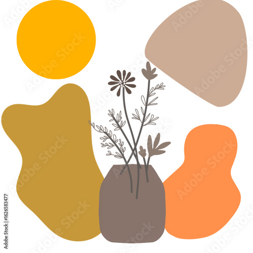 Vector illustration of a flower with boho style. 