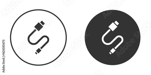Phone cable icon logo design illustration template. Solid Style