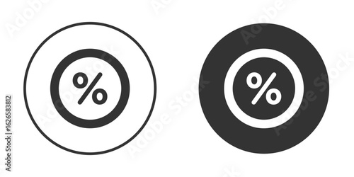 Percent icon logo design illustration template. Solid Style