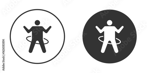People Hula hop icon logo design illustration template. Solid Style