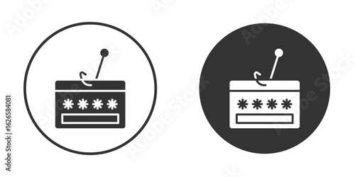 Password phishing icon logo design illustration template. Solid Style