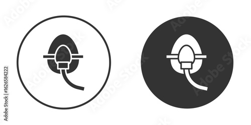 Oxygen mask icon logo design illustration template. Solid Style