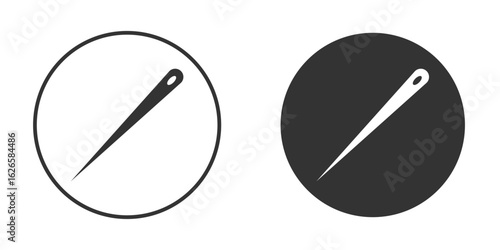Needle icon logo design illustration template. Solid Style