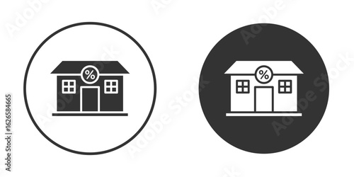 Mortgage rate icon logo design illustration template. Solid Style
