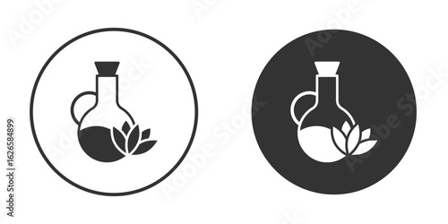 Massage oil icon logo design illustration template. Solid Style