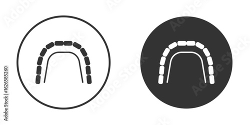 Lingual braces icon logo design illustration template. Solid Style