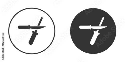 Knife sharpener icon logo design illustration template. Solid Style