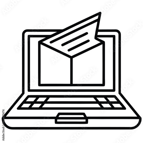 Laptop displaying outgoing information screen data