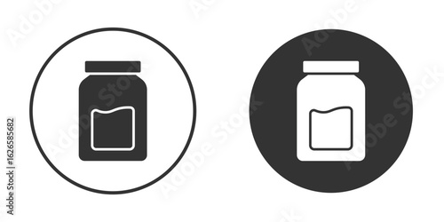 Jar icon logo design illustration template. Solid Style