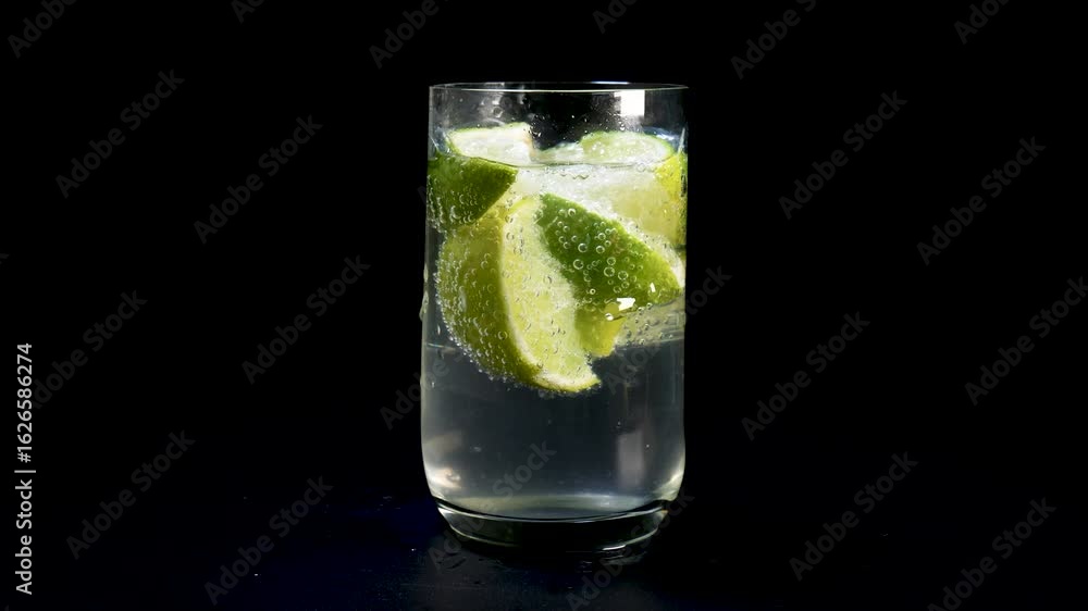 Refreshing Lime Infusion: A Clear Glass of Sparkling Hydration and Zesty Citrus Delight Refreshing Lime Infusion: A Clear Glass of Sparkling Hydration and Zesty Citrus Delight