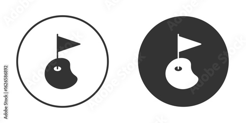 Golf yard icon logo design illustration template. Solid Style