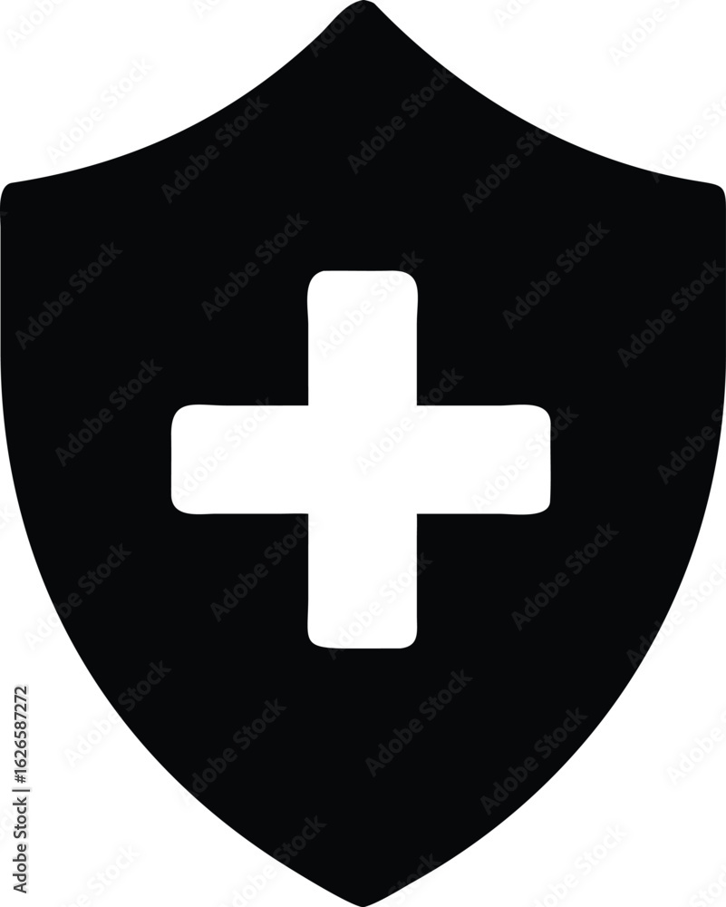Obraz premium Shield with Medical Cross Symbol healthcare