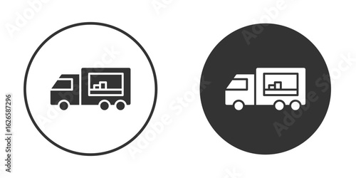 Food truck icon logo design illustration template. Solid Style