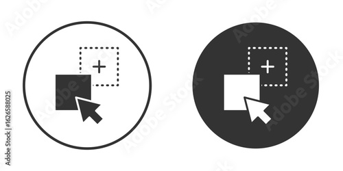 Drag and drop icon logo design illustration template. Solid Style