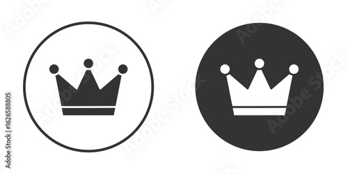 Crown icon logo design illustration template. Solid Style
