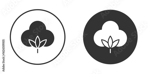 Cotton icon logo design illustration template. Solid Style