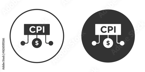 Consumer prices index icon logo design illustration template. Solid Style