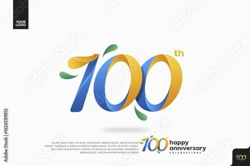 Number 100 logo icon design, 100th birthday logo number, anniversary 100