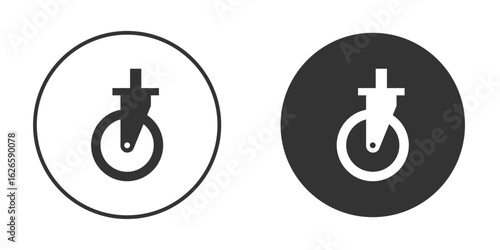 Cart trolley wheel icon logo design illustration template. Solid Style