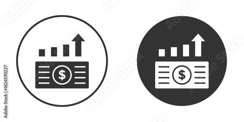capital gain icon logo design illustration template. Solid Style