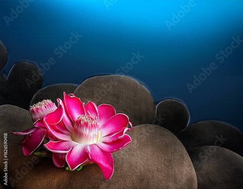 bunga kamboja jepang atau bunga adenium with copy space image place for adding text or design