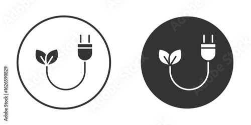 Biomass energy icon logo design illustration template. Solid Style