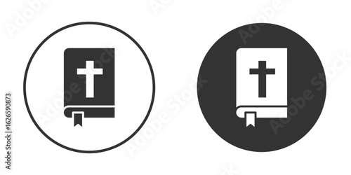 Bible icon logo design illustration template. Solid Style