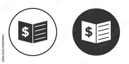 Bankbook icon logo design illustration template. Solid Style