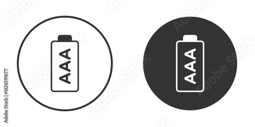 AAA battery icon logo design illustration template. Solid Style