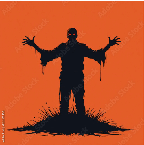 Halloween themed zombie vector illustration