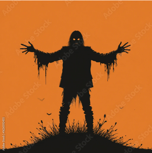 Halloween themed zombie vector illustration